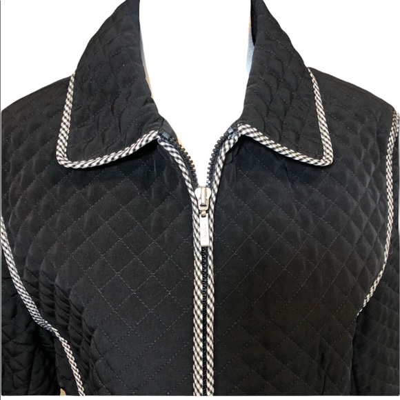Esprit Black Quilted Coat with Black/White… - Picture 2 of 6